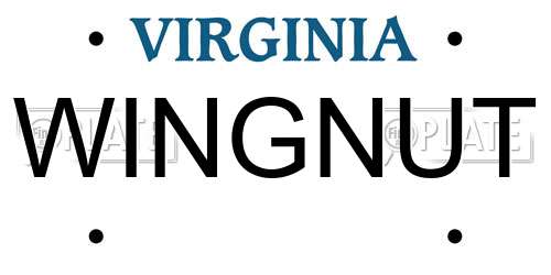 WINGNUT Virginia License Plate