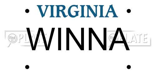 WINNA Virginia License Plate
