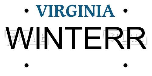 WINTERR Virginia License Plate