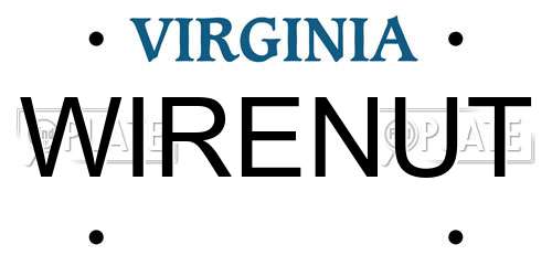 WIRENUT Virginia License Plate