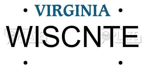 WISCNTE Virginia License Plate