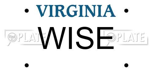 WISE Virginia License Plate