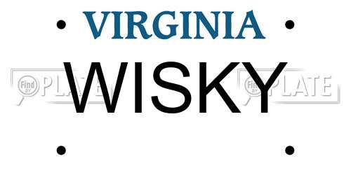 WISKY Virginia License Plate