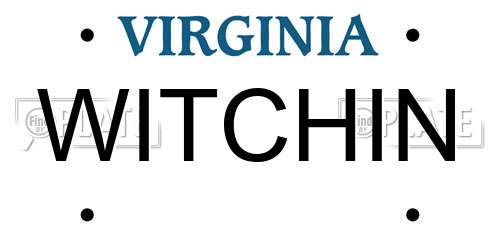 WITCHIN Virginia License Plate