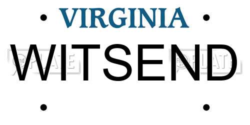 WITSEND Virginia License Plate