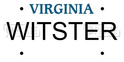 WITSTER Virginia License Plate