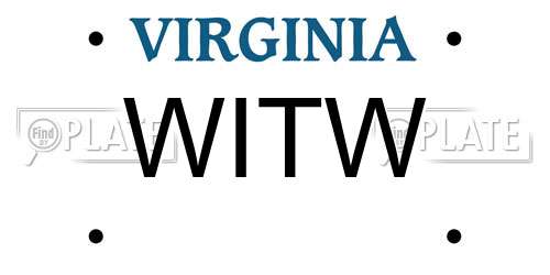 WITW Virginia License Plate
