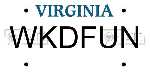 WKDFUN Virginia License Plate