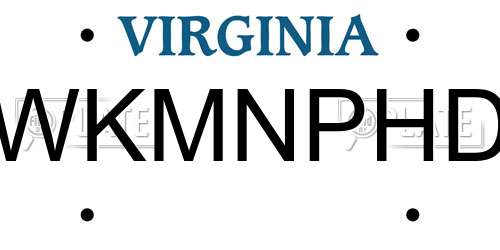WKMNPHD Virginia License Plate