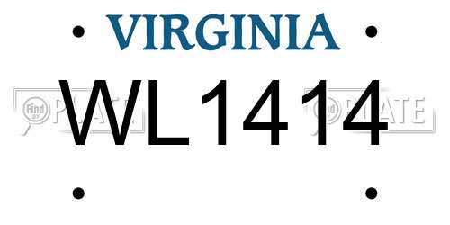 WL1414 Virginia License Plate