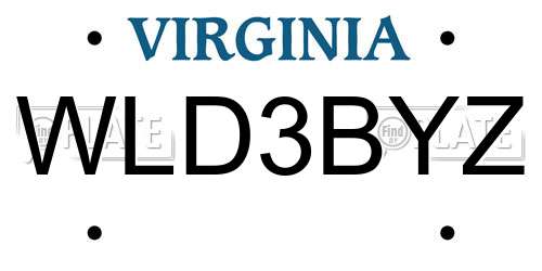 WLD3BYZ Virginia License Plate