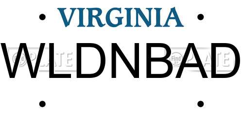 WLDNBAD Virginia License Plate
