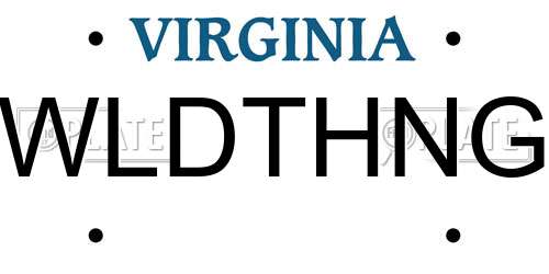 WLDTHNG Virginia License Plate