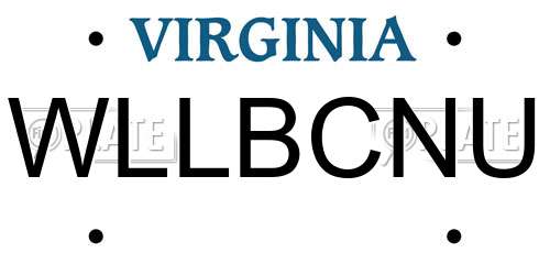 WLLBCNU Virginia License Plate