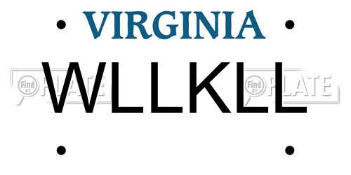 WLLKLL Virginia License Plate