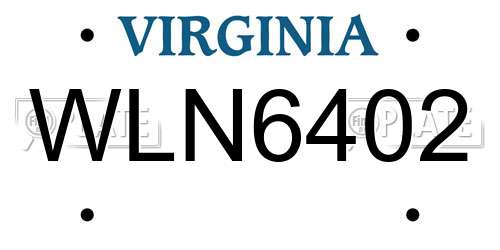 WLN6402 Virginia License Plate