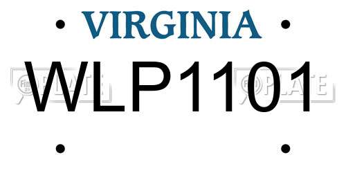 WLP1101 Virginia License Plate