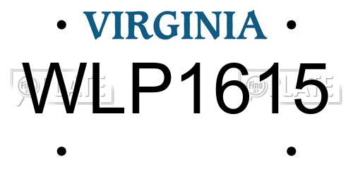 WLP1615 Virginia License Plate