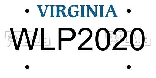 WLP2020 Virginia License Plate