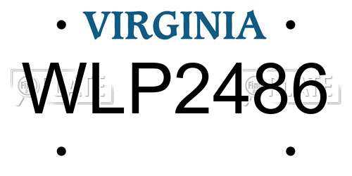 WLP2486 Virginia License Plate