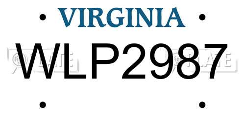 WLP2987 Virginia License Plate