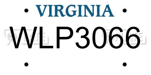 WLP3066 Virginia License Plate