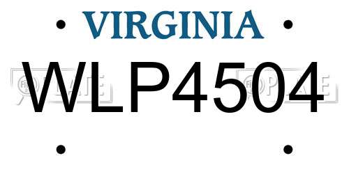 WLP4504 Virginia License Plate