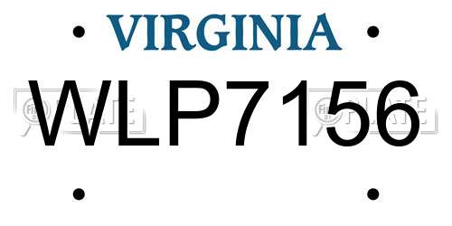 WLP7156 Virginia License Plate