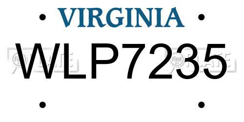 WLP7235 Virginia License Plate
