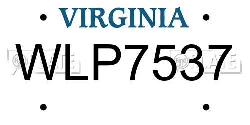 WLP7537 Virginia License Plate