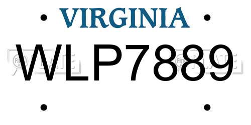 WLP7889 Virginia License Plate