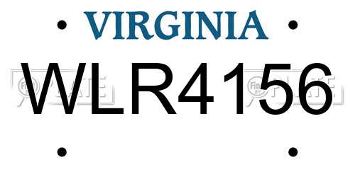 WLR4156 Virginia License Plate