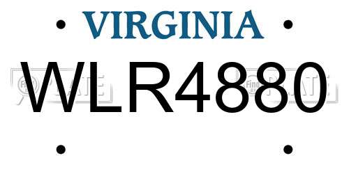 WLR4880 Virginia License Plate