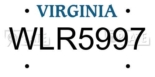 WLR5997 Virginia License Plate