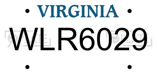 WLR6029 Virginia License Plate