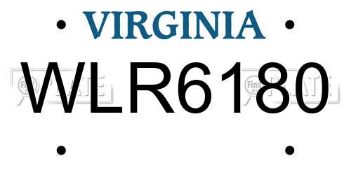 WLR6180 Virginia License Plate