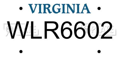 WLR6602 Virginia License Plate