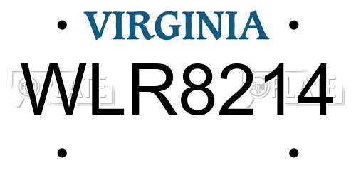 WLR8214 Virginia License Plate