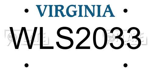 WLS2033 Virginia License Plate