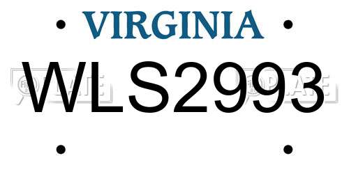 WLS2993 Virginia License Plate