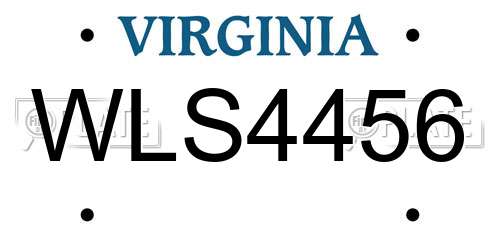 WLS4456 Virginia License Plate