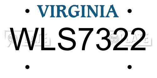 WLS7322 Virginia License Plate