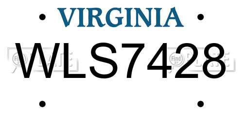 WLS7428 Virginia License Plate