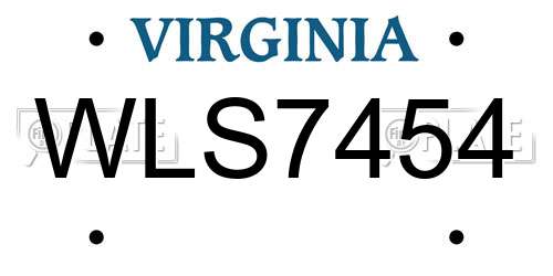 WLS7454 Virginia License Plate