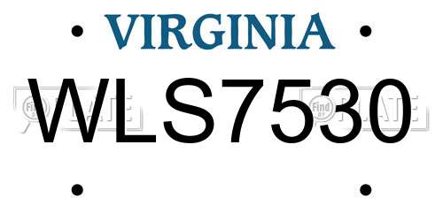 WLS7530 Virginia License Plate