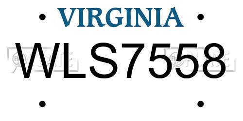 WLS7558 Virginia License Plate
