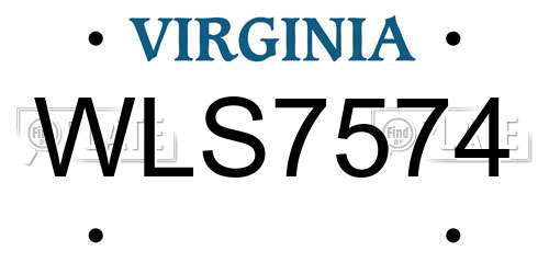 WLS7574 Virginia License Plate