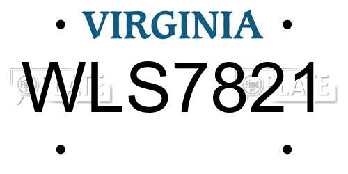 WLS7821 Virginia License Plate