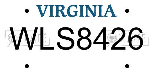 WLS8426 Virginia License Plate