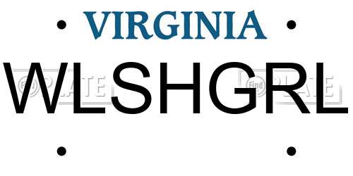 WLSHGRL Virginia License Plate